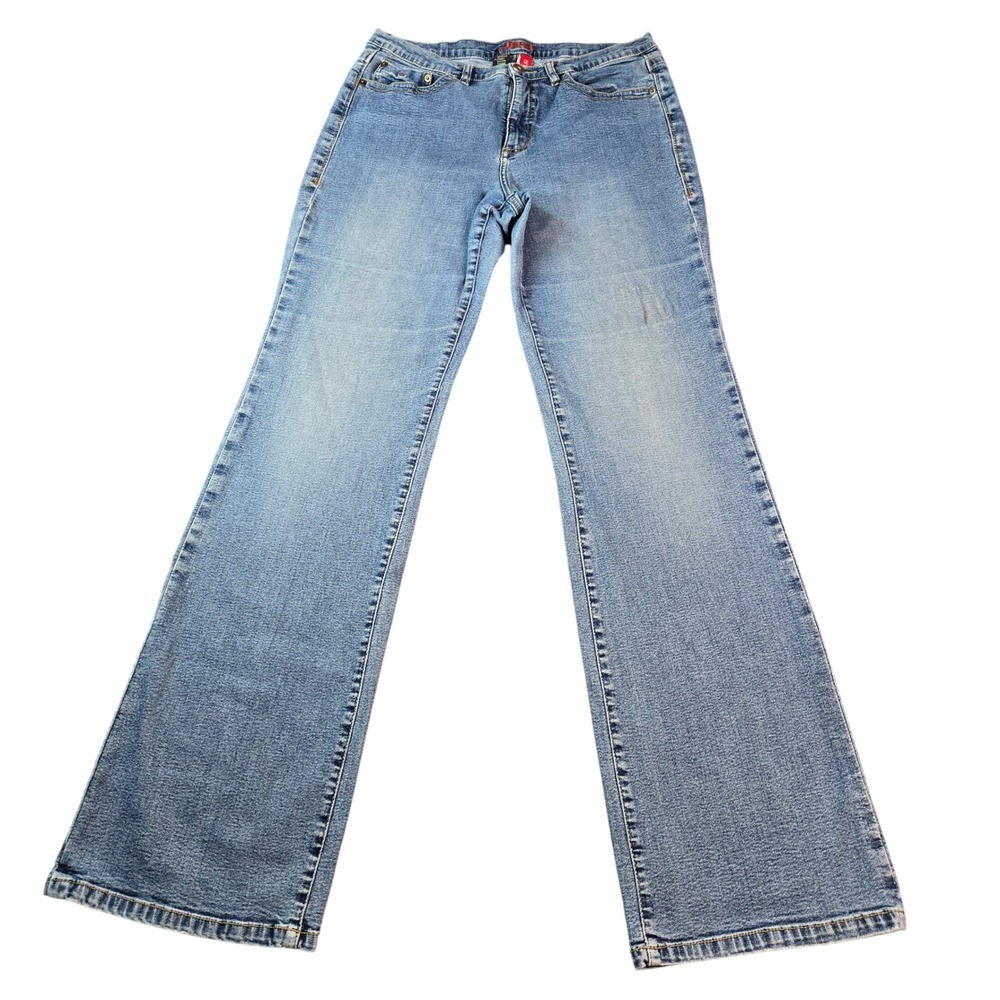 Jag Jeans Peri Straight Leg Blue Denim Stretch Pants Womens Size 34" Medium Wash